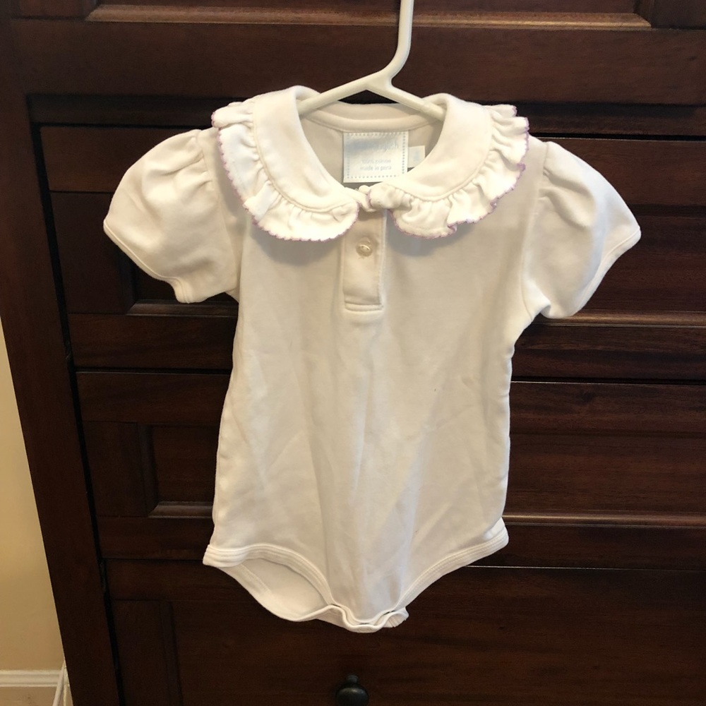 White scalloped collar shirt